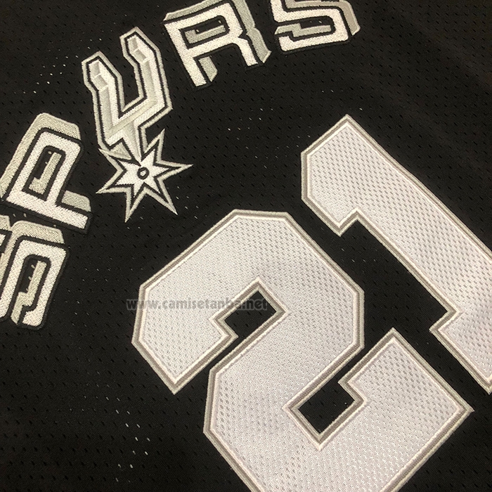 Camiseta Manga Corta San Antonio Spurs Tim Duncan NO 21 Negro